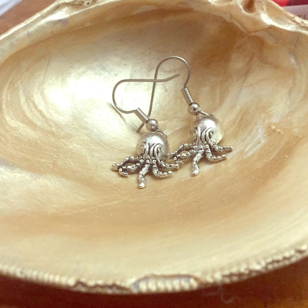Silver Octopus Earrings